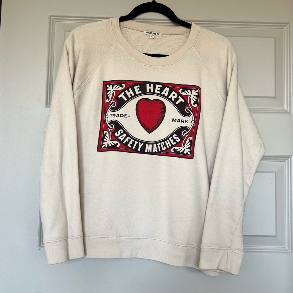 The Heart Safety Matches Graphic Crewneck Neutral